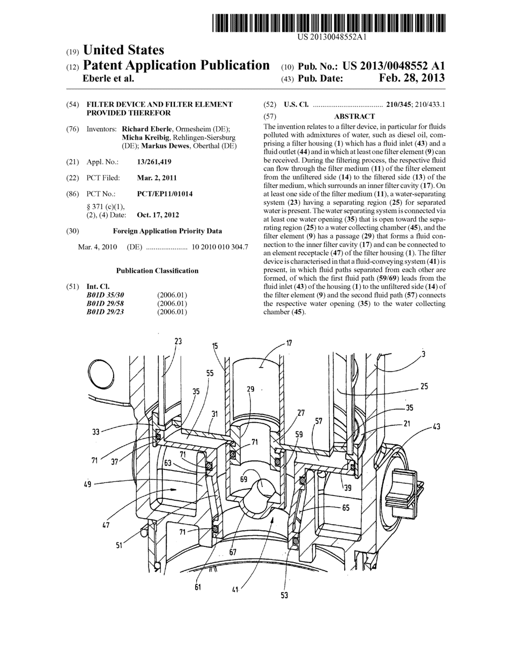 FILTER DEVICE AND FILTER ELEMENT PROVIDED THEREFOR - diagram, schematic, and image 01