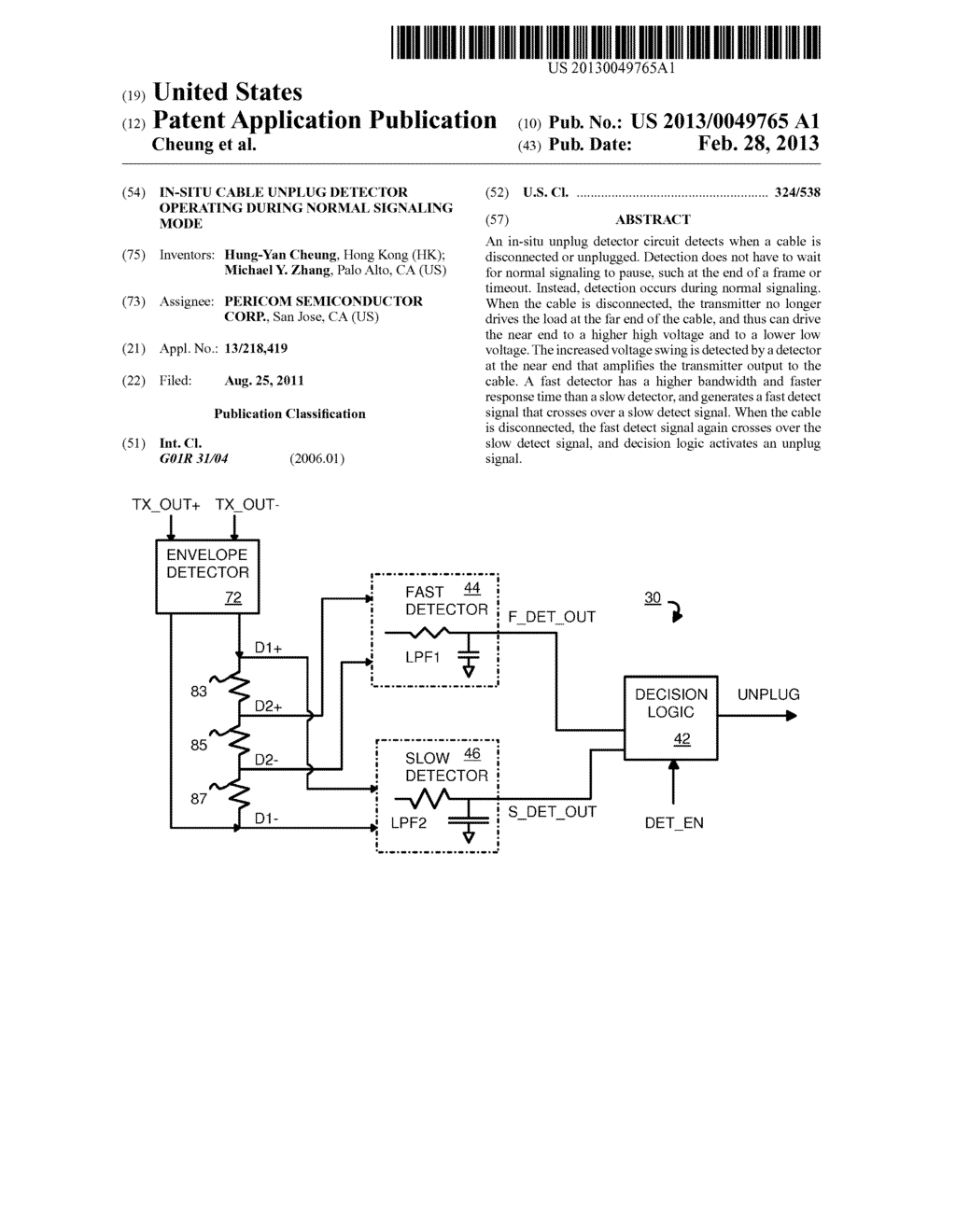 In-Situ Cable Unplug Detector Operating During Normal Signaling Mode - diagram, schematic, and image 01