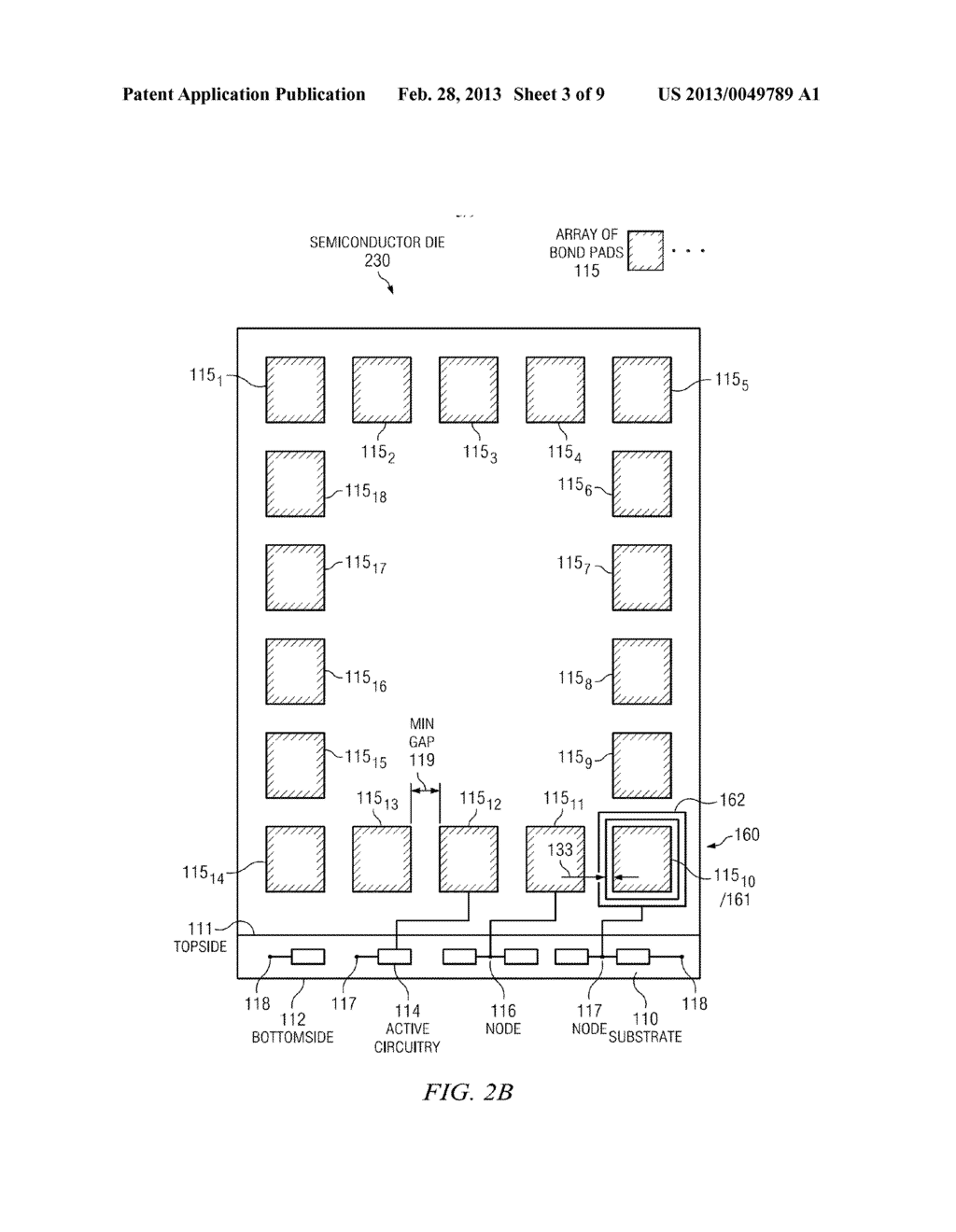 DIE HAVING WIRE BOND ALIGNMENT SENSING STRUCTURES - diagram, schematic, and image 04