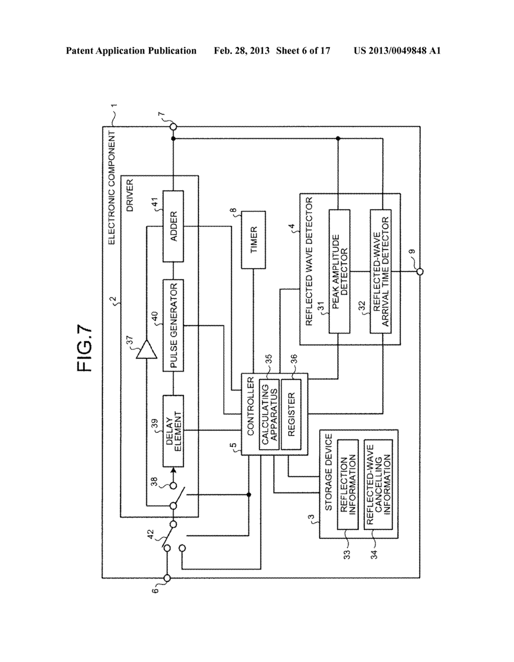 ELECTRONIC COMPONENT AND REFLECTED-WAVE CANCELLING METHOD - diagram, schematic, and image 07