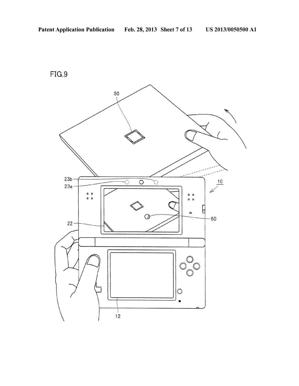INFORMATION PROCESSING PROGRAM, INFORMATION PROCESSING SYSTEM, INFORMATION     PROCESSING APPARATUS, AND INFORMATION PROCESSING METHOD, UTILIZING     AUGMENTED REALITY TECHNIQUE - diagram, schematic, and image 08
