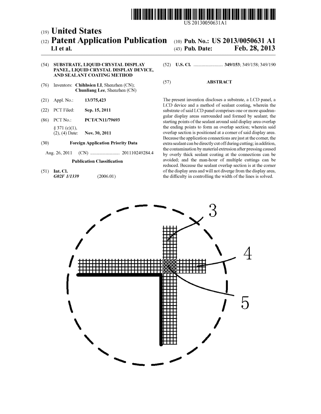 Substrate, Liquid Crystal Display Panel, Liquid Crystal Display Device,     and Sealant Coating Method - diagram, schematic, and image 01