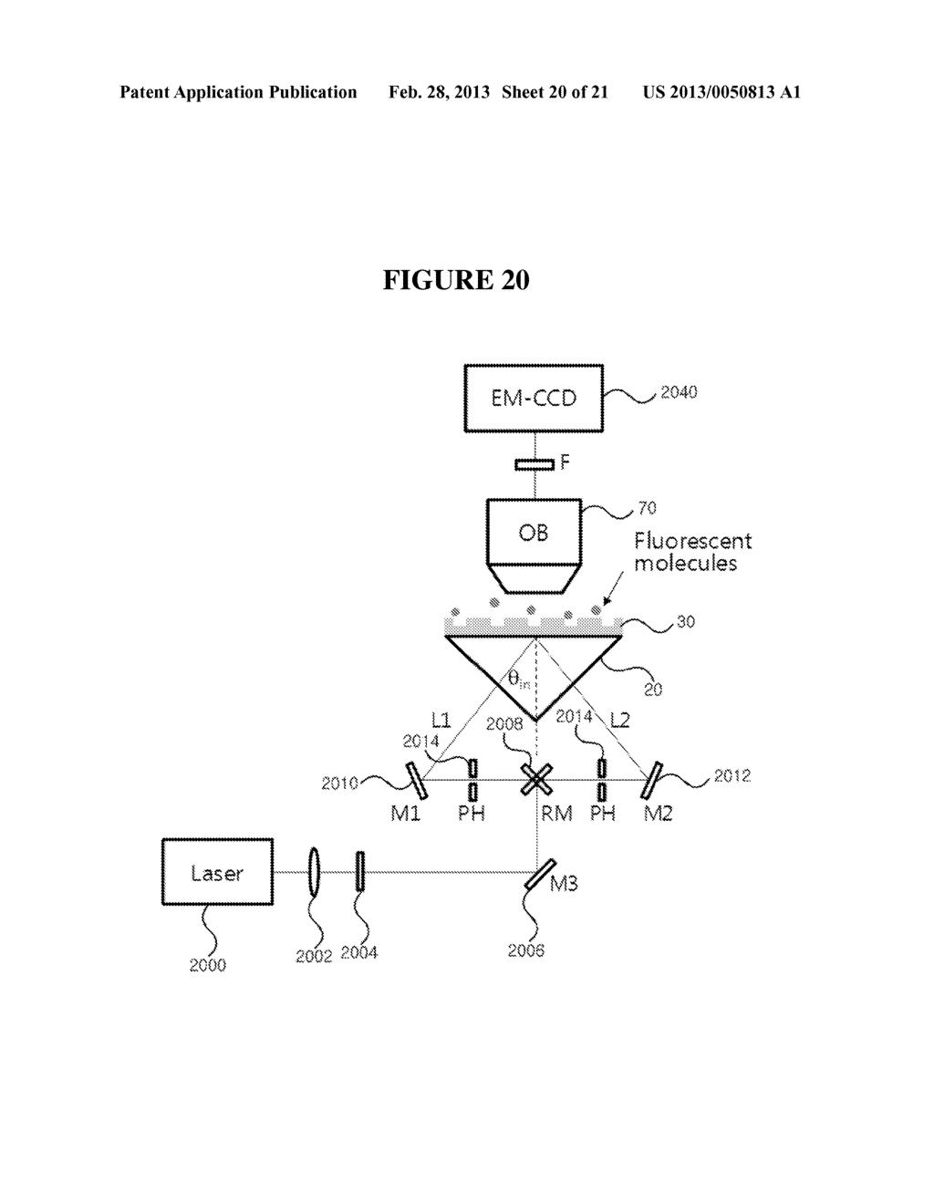 LOCALIZED SURFACE PLASMON RESONANCE BASED SUPER RESOLVED TOTAL INTERNAL     REFLECTION FLUORESCENCE IMAGING APPARATUS, AND DETECTION MODULE THEREFOR - diagram, schematic, and image 21