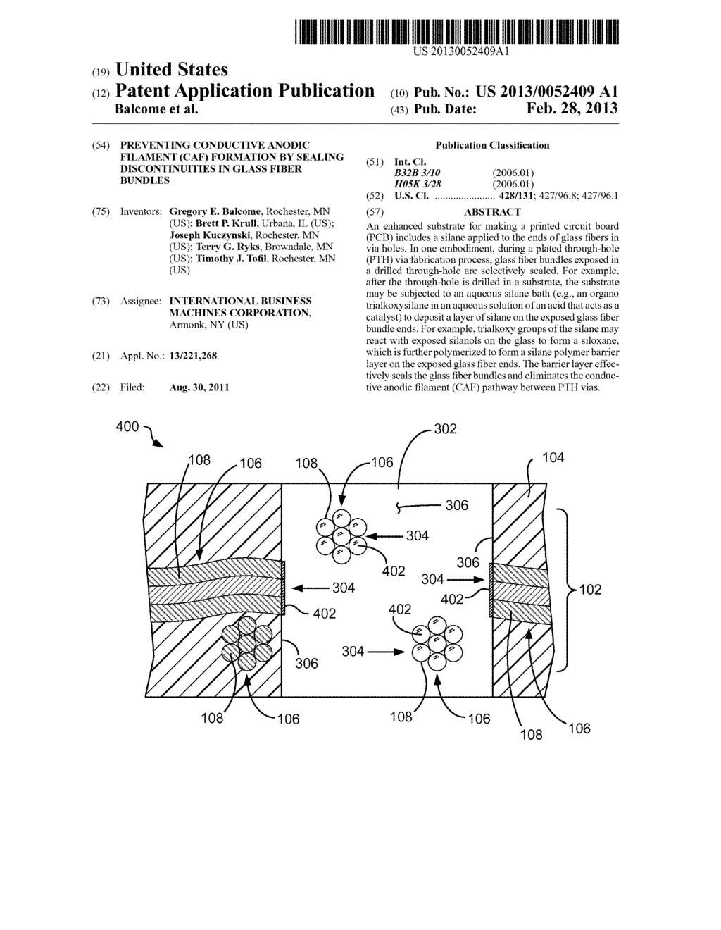 PREVENTING CONDUCTIVE ANODIC FILAMENT (CAF) FORMATION BY SEALING     DISCONTINUITIES IN GLASS FIBER BUNDLES - diagram, schematic, and image 01