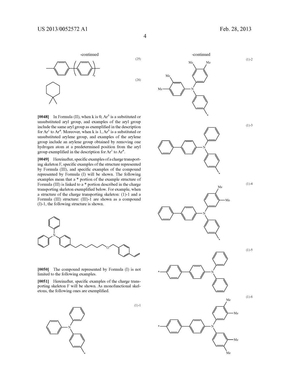 COMPOUND, CHARGE TRANSPORTING FILM, PHOTOELECTRIC CONVERSION DEVICE, AND     ELECTROPHOTOGRAPHIC PHOTORECEPTOR USING THE COMPOUND, METHOD OF PRODUCING     ELECTROPHOTOGRAPHIC PHOTORECEPTOR, PROCESS CARTRIDGE, AND IMAGE FORMING     APPARATUS - diagram, schematic, and image 24