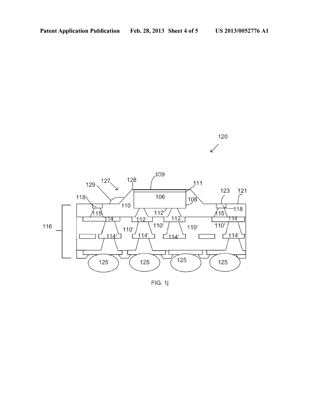 FORMING METAL FILLED DIE BACK-SIDE FILM FOR ELECTROMAGNETIC INTERFERENCE     SHIELDING WITH CORELESS PACKAGES - diagram, schematic, and image 05