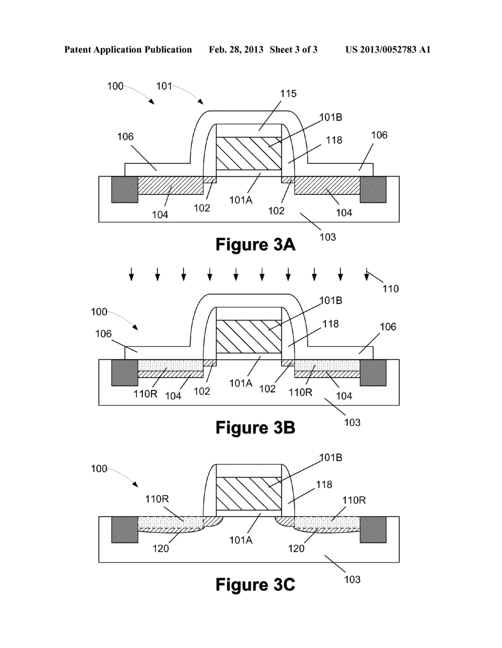 Methods of Forming Stressed Silicon-Carbon Areas in an NMOS Transistor - diagram, schematic, and image 04