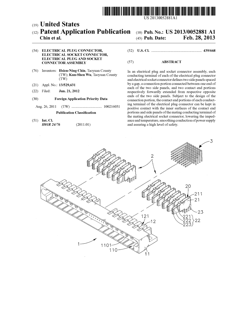 ELECTRICAL PLUG CONNECTOR, ELECTRICAL SOCKET CONNECTOR, ELECTRICAL PLUG     AND SOCKET CONNECTOR ASSEMBLY - diagram, schematic, and image 01