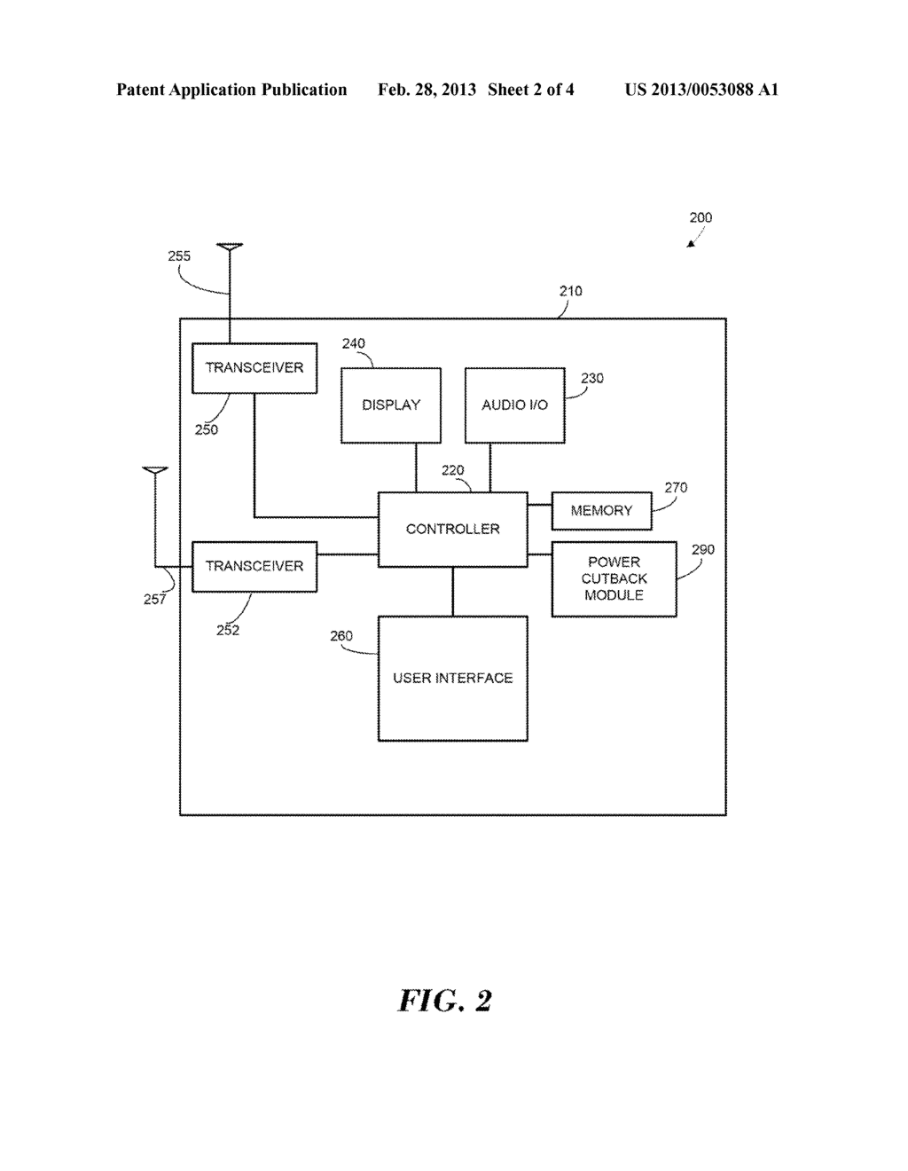 METHOD AND APPARATUS FOR POWER CUTBACK IN A SIMULTANEOUS DUAL FREQUENCY     BAND CALL - diagram, schematic, and image 03