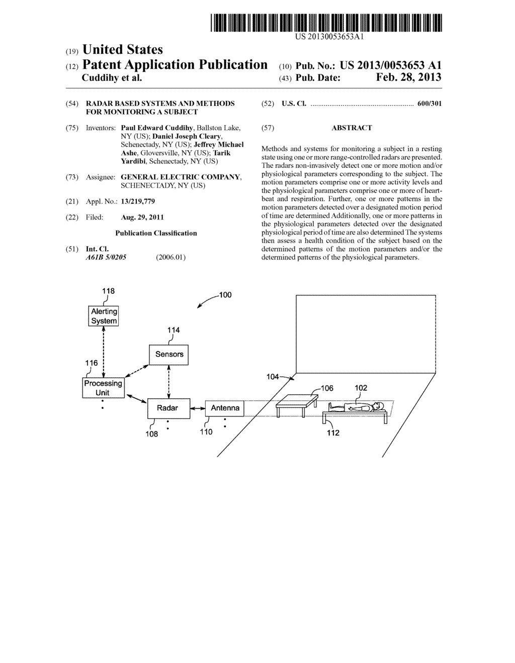 RADAR BASED SYSTEMS AND METHODS FOR MONITORING A SUBJECT - diagram, schematic, and image 01