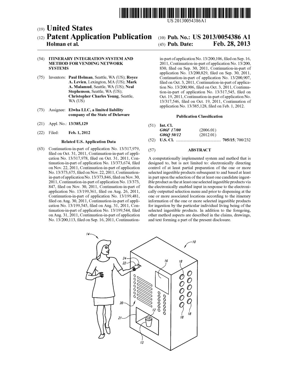 Itinerary integration system and method for vending network systems - diagram, schematic, and image 01