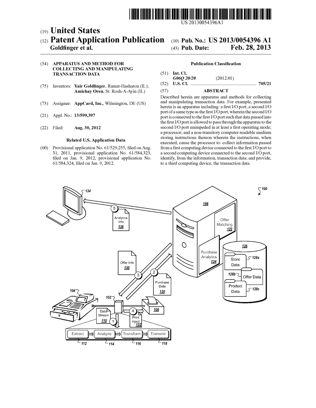 APPARATUS AND METHOD FOR COLLECTING AND MANIPULATING TRANSACTION DATA - diagram, schematic, and image 01