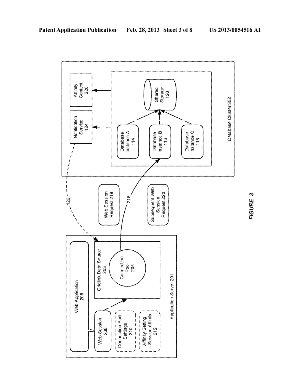 SYSTEM AND METHOD FOR PROVIDING SESSION AFFINITY IN A CLUSTERED DATABASE     ENVIRONMENT - diagram, schematic, and image 04