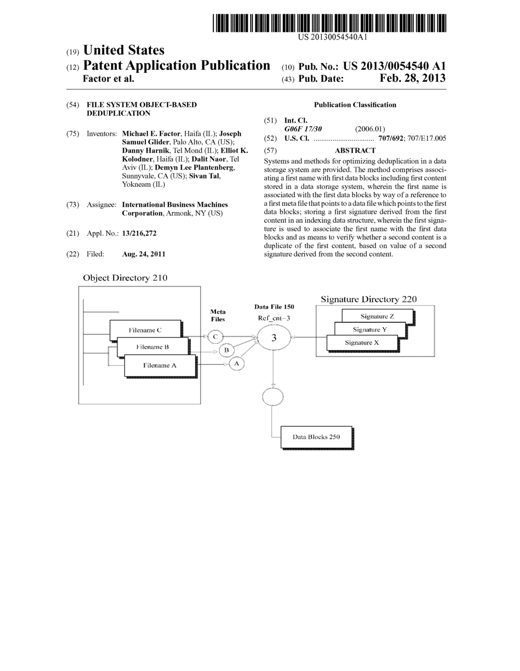 FILE SYSTEM OBJECT-BASED DEDUPLICATION - diagram, schematic, and image 01