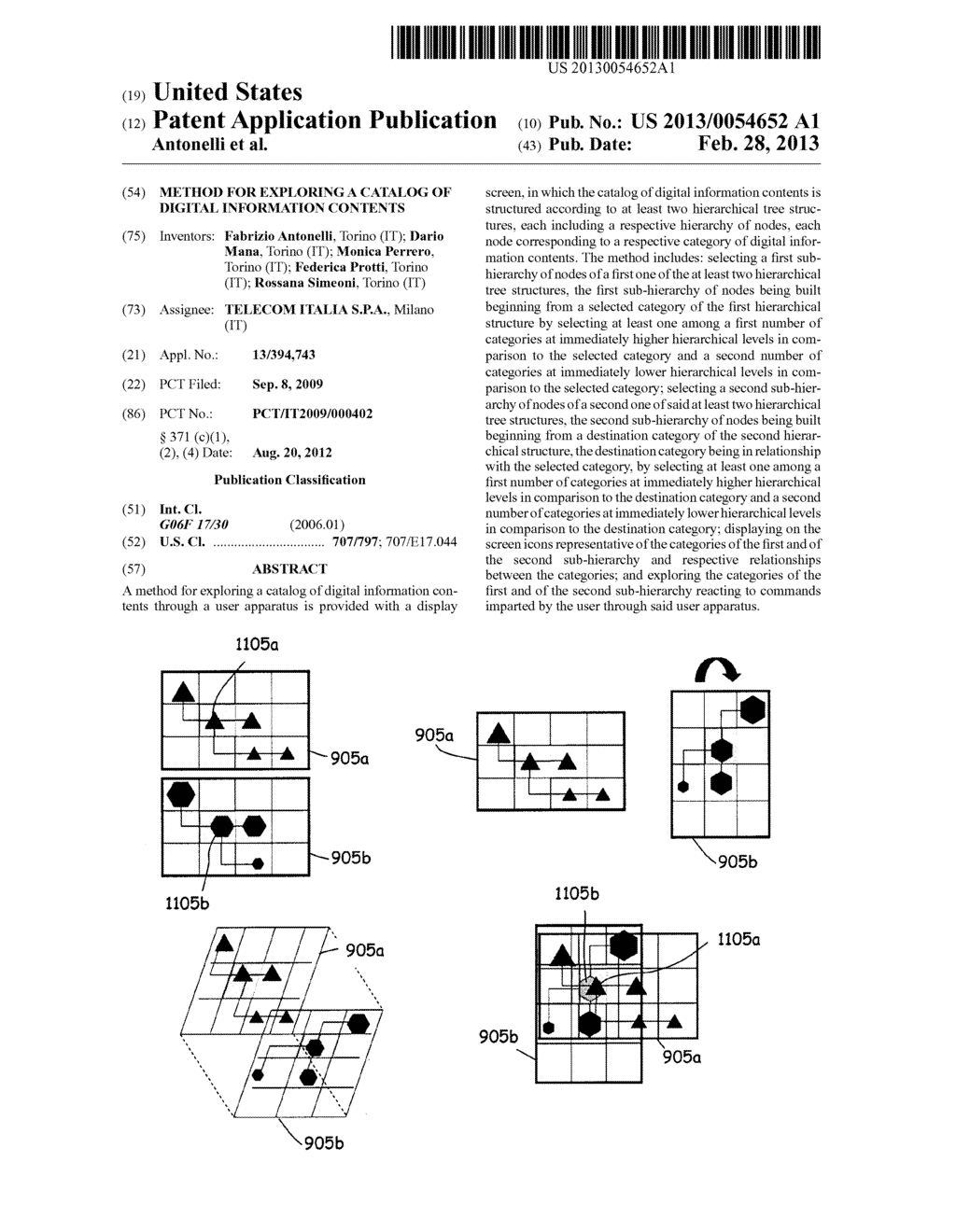 METHOD FOR EXPLORING A CATALOG OF DIGITAL INFORMATION CONTENTS - diagram, schematic, and image 01