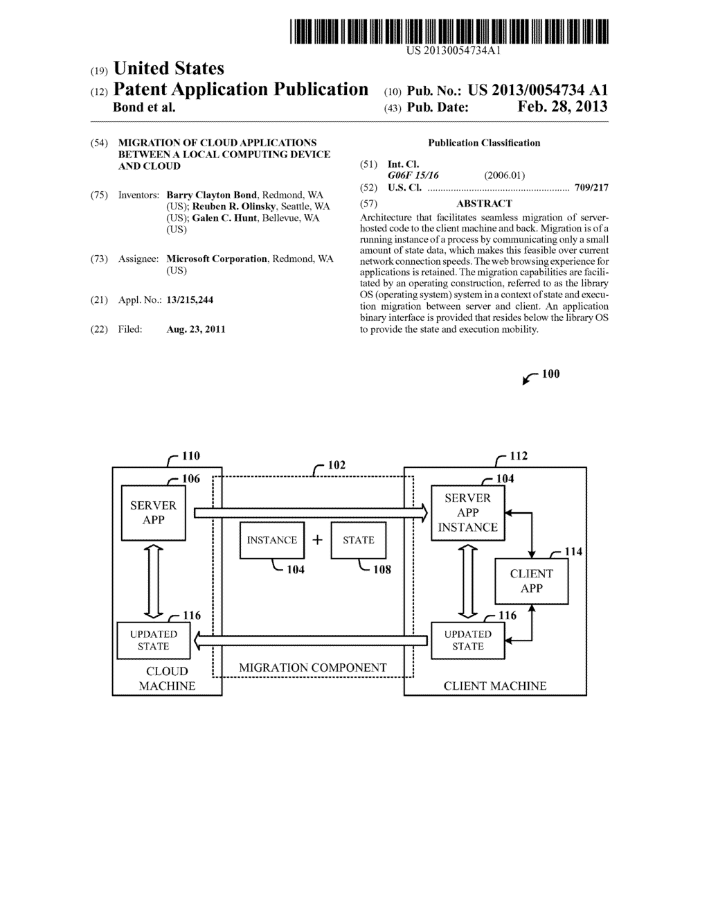 MIGRATION OF CLOUD APPLICATIONS BETWEEN A LOCAL COMPUTING DEVICE AND CLOUD - diagram, schematic, and image 01