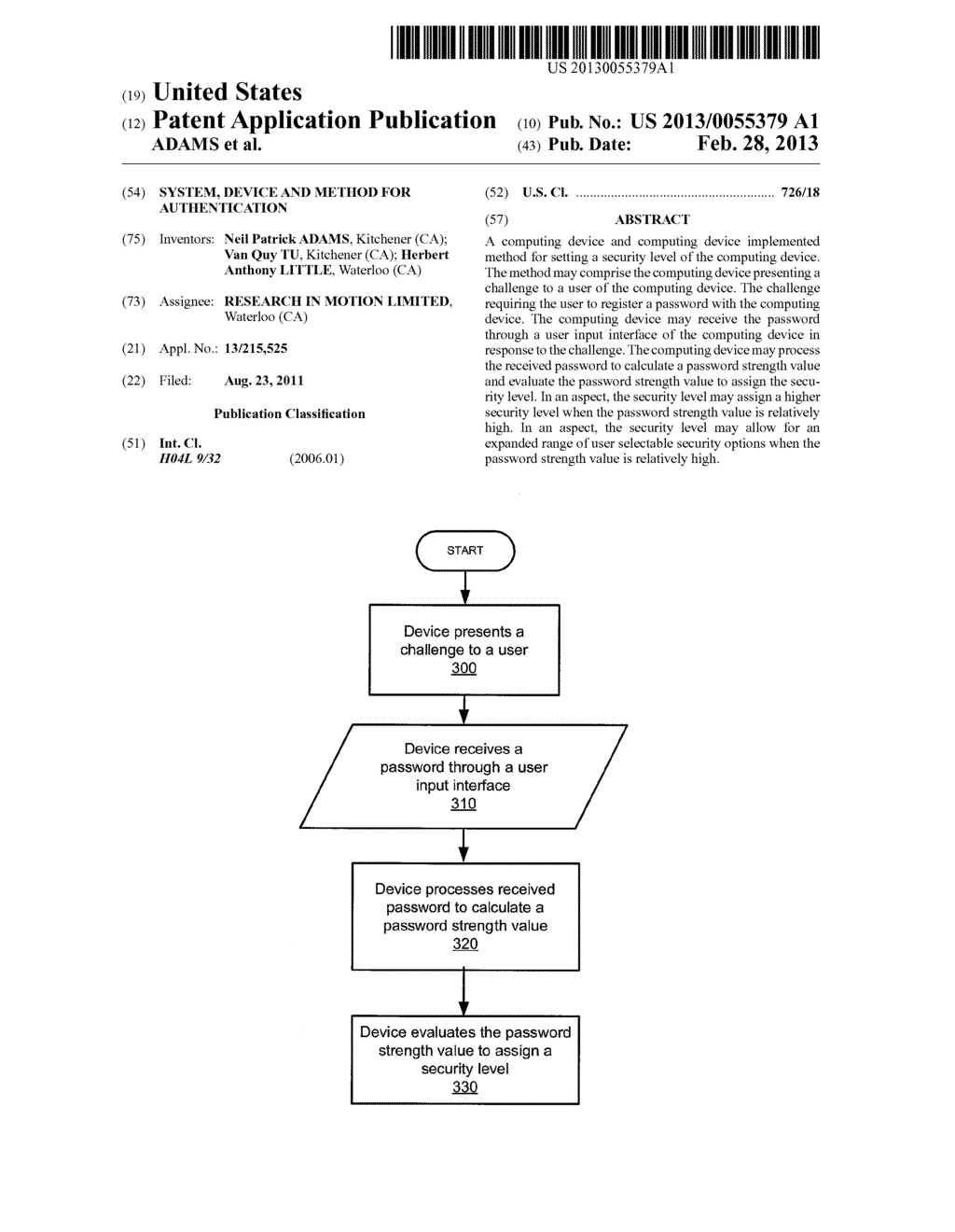 SYSTEM, DEVICE AND METHOD FOR AUTHENTICATION - diagram, schematic, and image 01