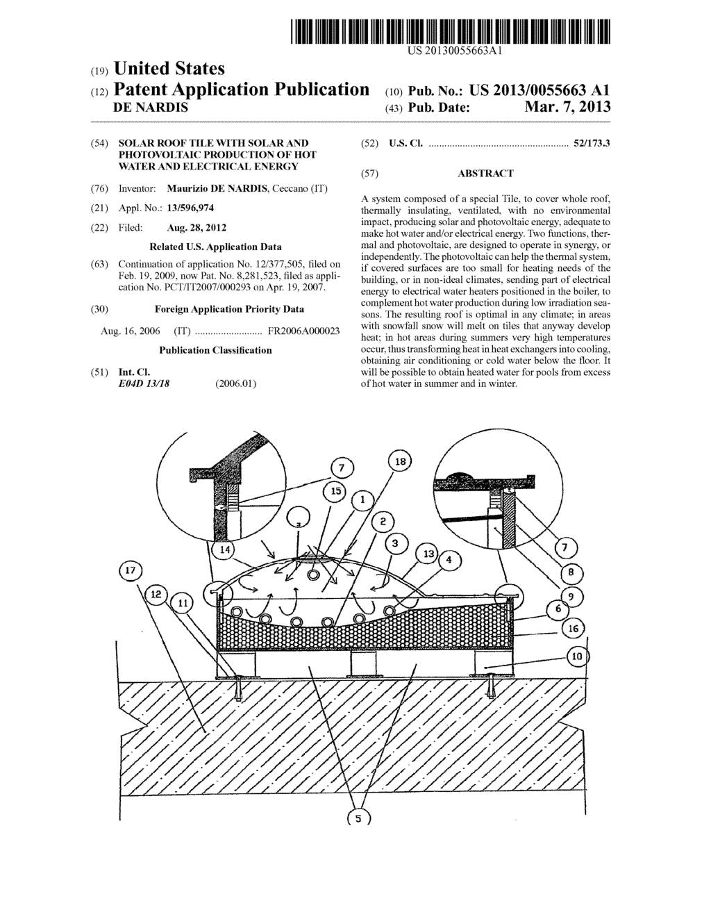 SOLAR ROOF TILE WITH SOLAR AND PHOTOVOLTAIC PRODUCTION OF HOT WATER AND     ELECTRICAL ENERGY - diagram, schematic, and image 01