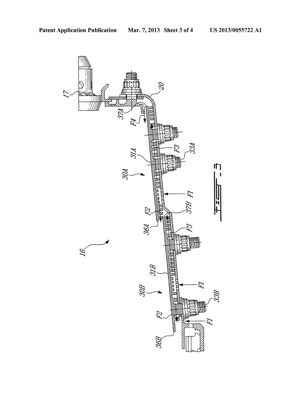 PIN FIN ARRANGEMENT FOR HEAT SHIELD OF GAS TURBINE ENGINE - diagram, schematic, and image 04