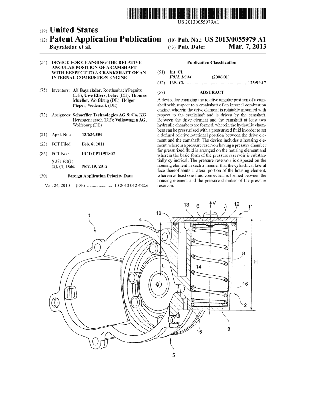 DEVICE FOR CHANGING THE RELATIVE ANGULAR POSITION OF A CAMSHAFT WITH     RESPECT TO A CRANKSHAFT OF AN INTERNAL COMBUSTION ENGINE - diagram, schematic, and image 01