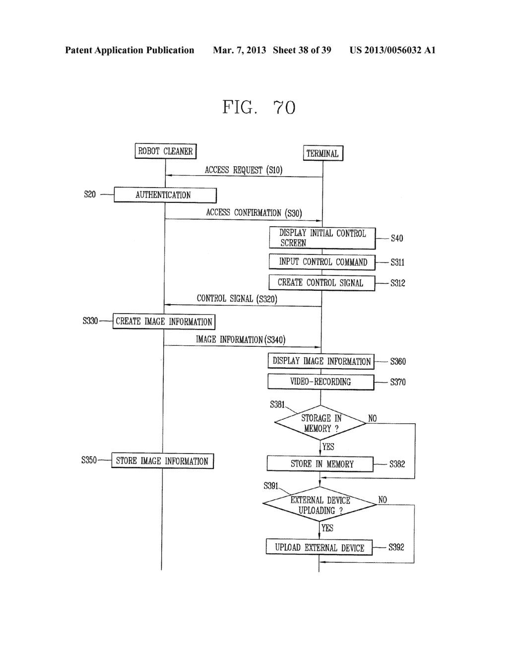 ROBOT CLEANER, AND SYSTEM AND METHOD FOR REMOTELY CONTROLLING THE SAME - diagram, schematic, and image 39