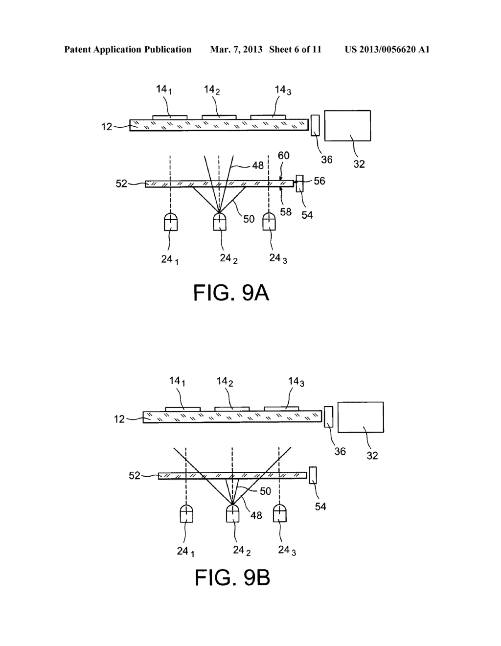 DEVICE FOR LIGHTING AN OBJECT, WITH LIGHT SOURCE PROVIDED WITH A MEMBER     FOR SAMPLING A PORTION OF SAID LIGHT, APPLICATION TO THE MEASUREMENT OF     FLUX VARIATIONS OF THE SOURCE - diagram, schematic, and image 07