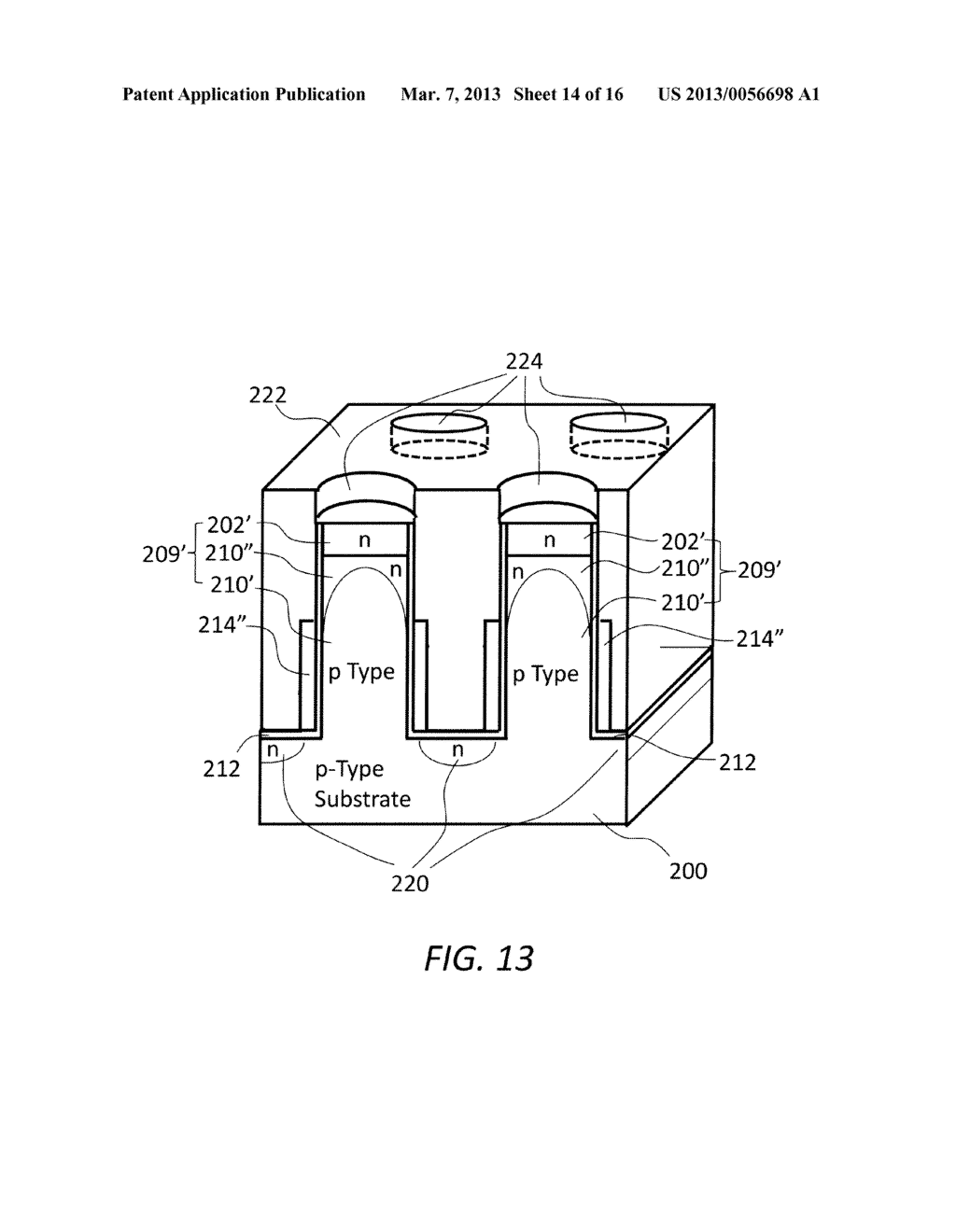 RESISTIVE MEMORY DEVICE HAVING VERTICAL TRANSISTORS AND METHOD FOR MAKING     THE SAME - diagram, schematic, and image 15