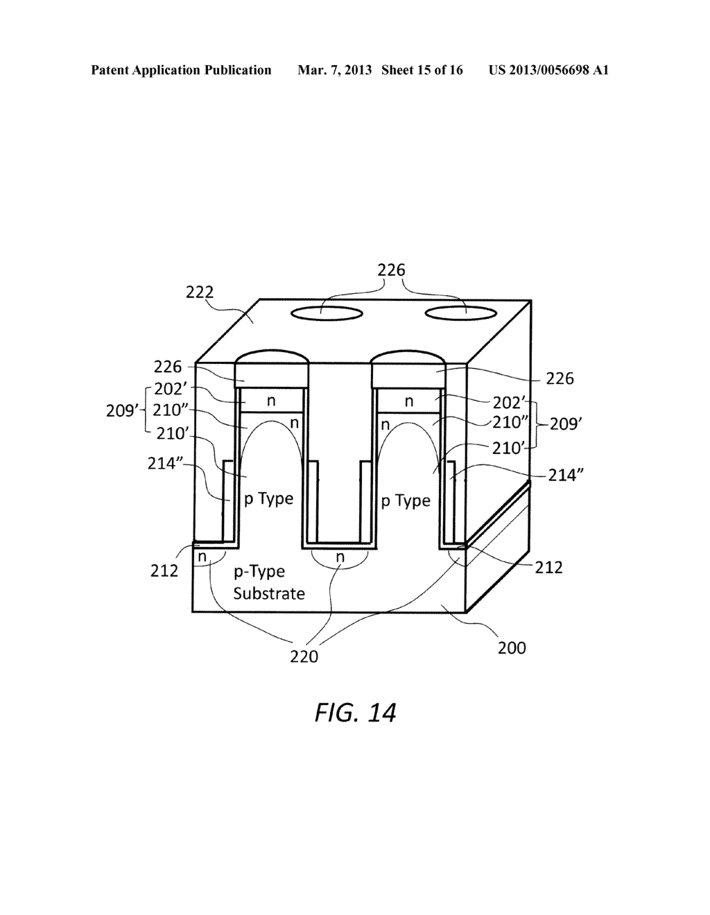 RESISTIVE MEMORY DEVICE HAVING VERTICAL TRANSISTORS AND METHOD FOR MAKING     THE SAME - diagram, schematic, and image 16