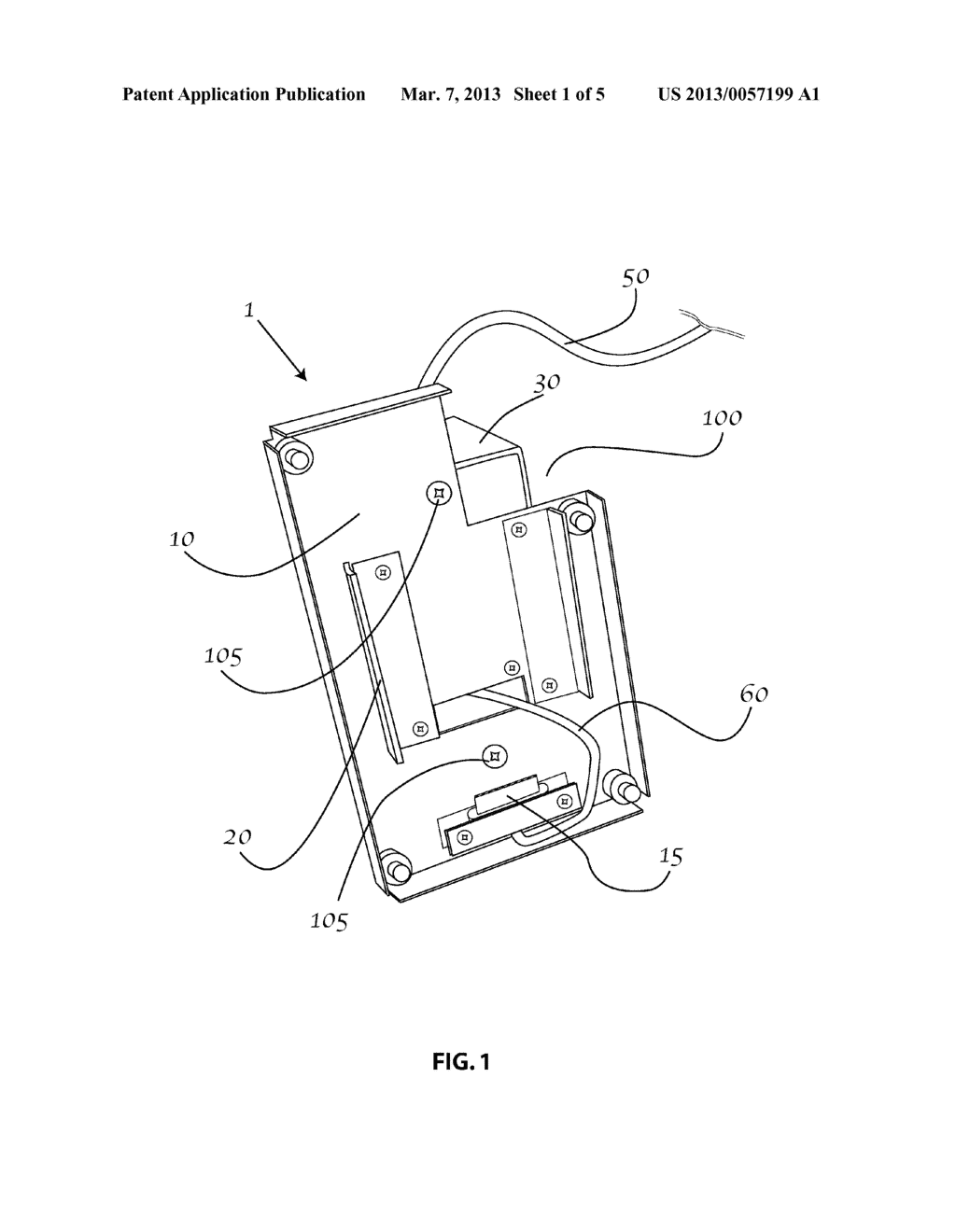ELECTRICAL JUNCTION BOX MOUNTED ELECTRONIC DEVICE CHARGING STATION - diagram, schematic, and image 02