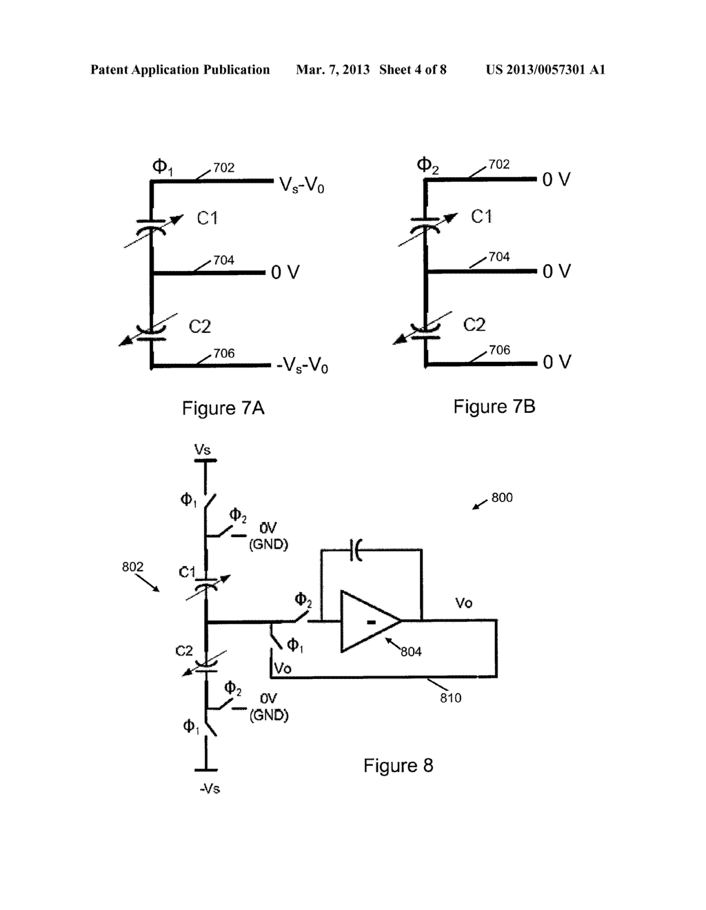 LINEAR CAPACITANCE-TO-VOLTAGE CONVERTER USING A SINGLE AMPLIFIER FOR     ACCELEROMETER FRONT ENDS WITH CANCELLATION OF SPURIOUS FORCES CONTRIBUTED     BY SENSOR CIRCUITRY - diagram, schematic, and image 05