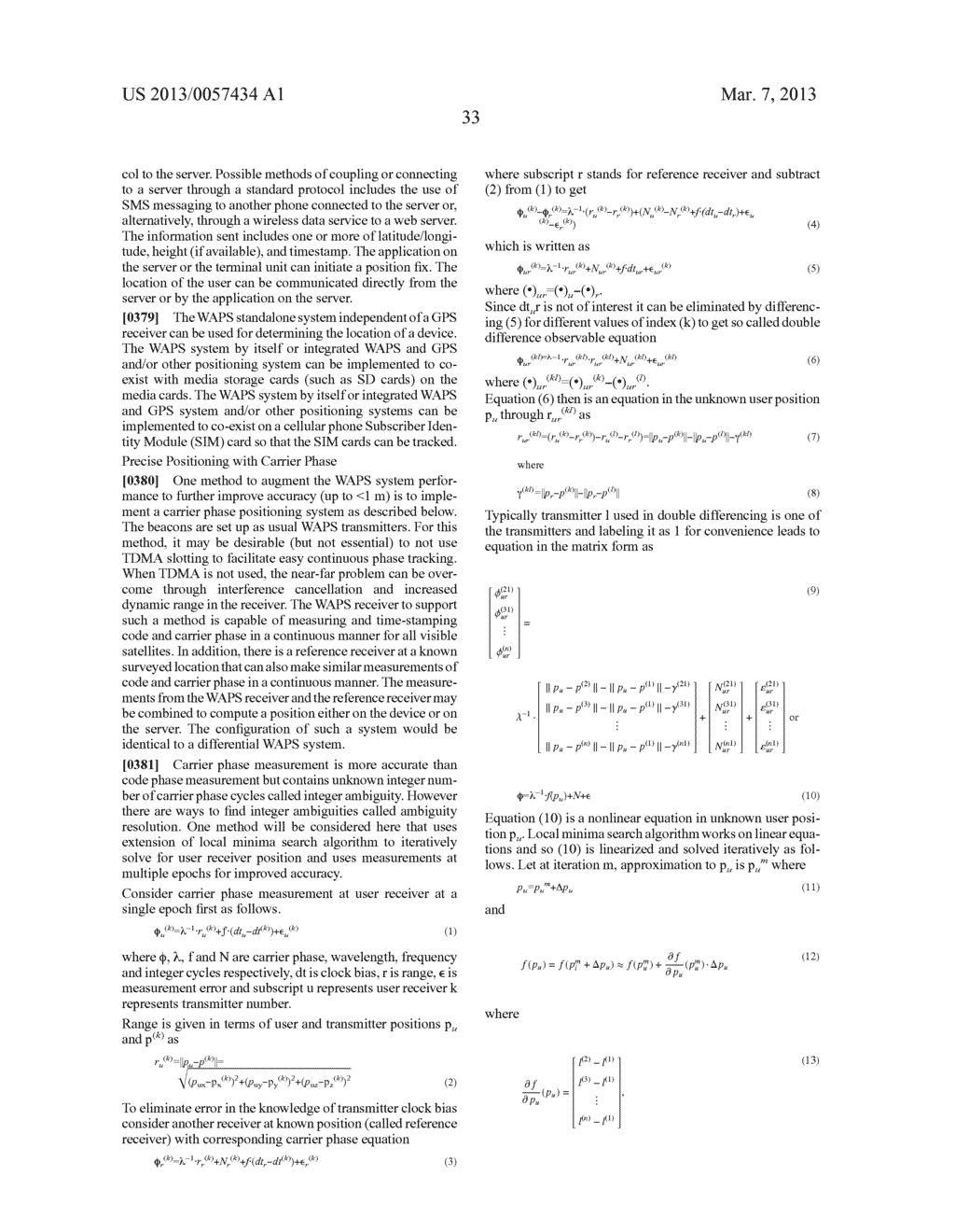 Cell Organization and Transmission Schemes in a Wide Area Positioning     System (WAPS) - diagram, schematic, and image 83