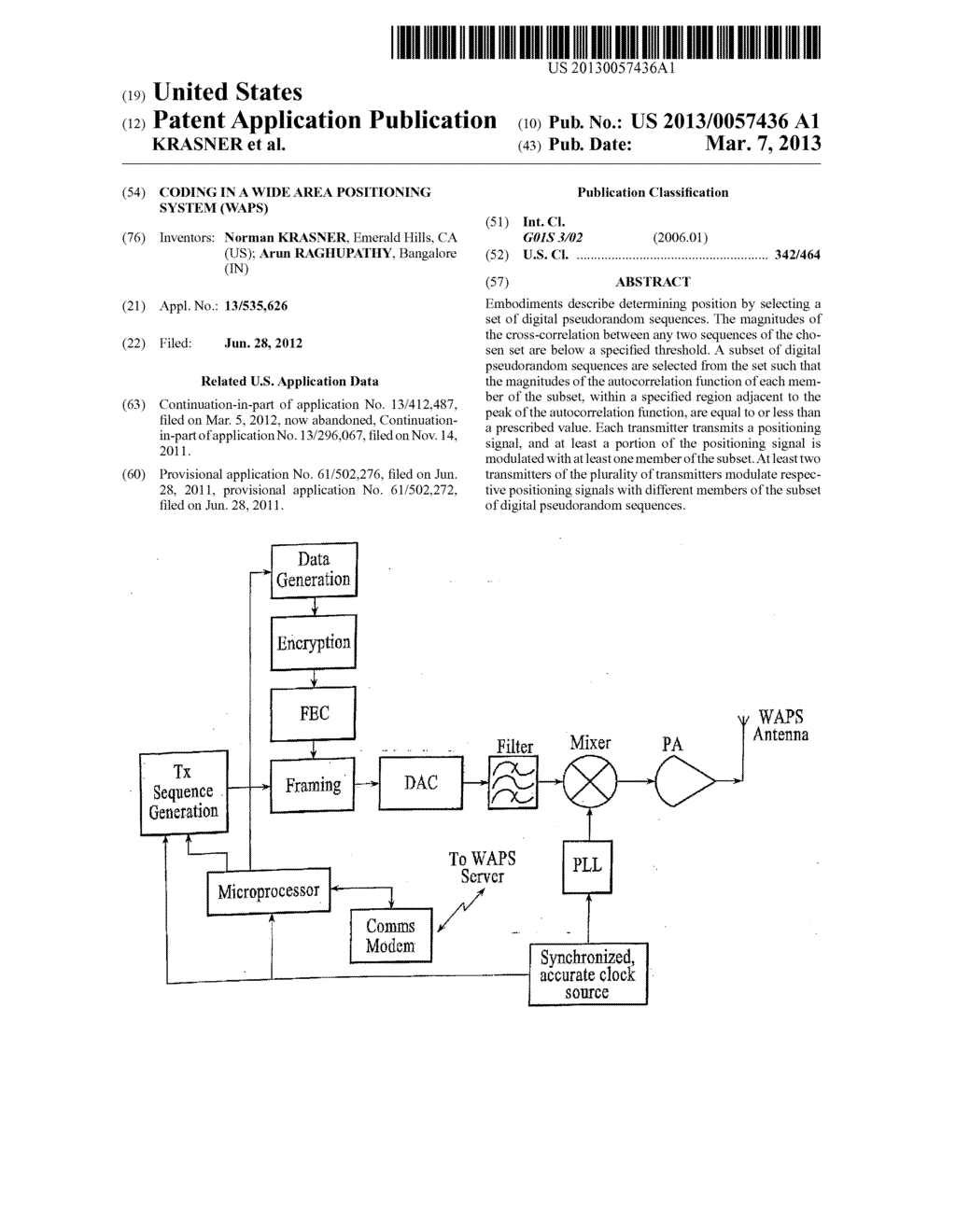 CODING IN A WIDE AREA POSITIONING SYSTEM (WAPS) - diagram, schematic, and image 01