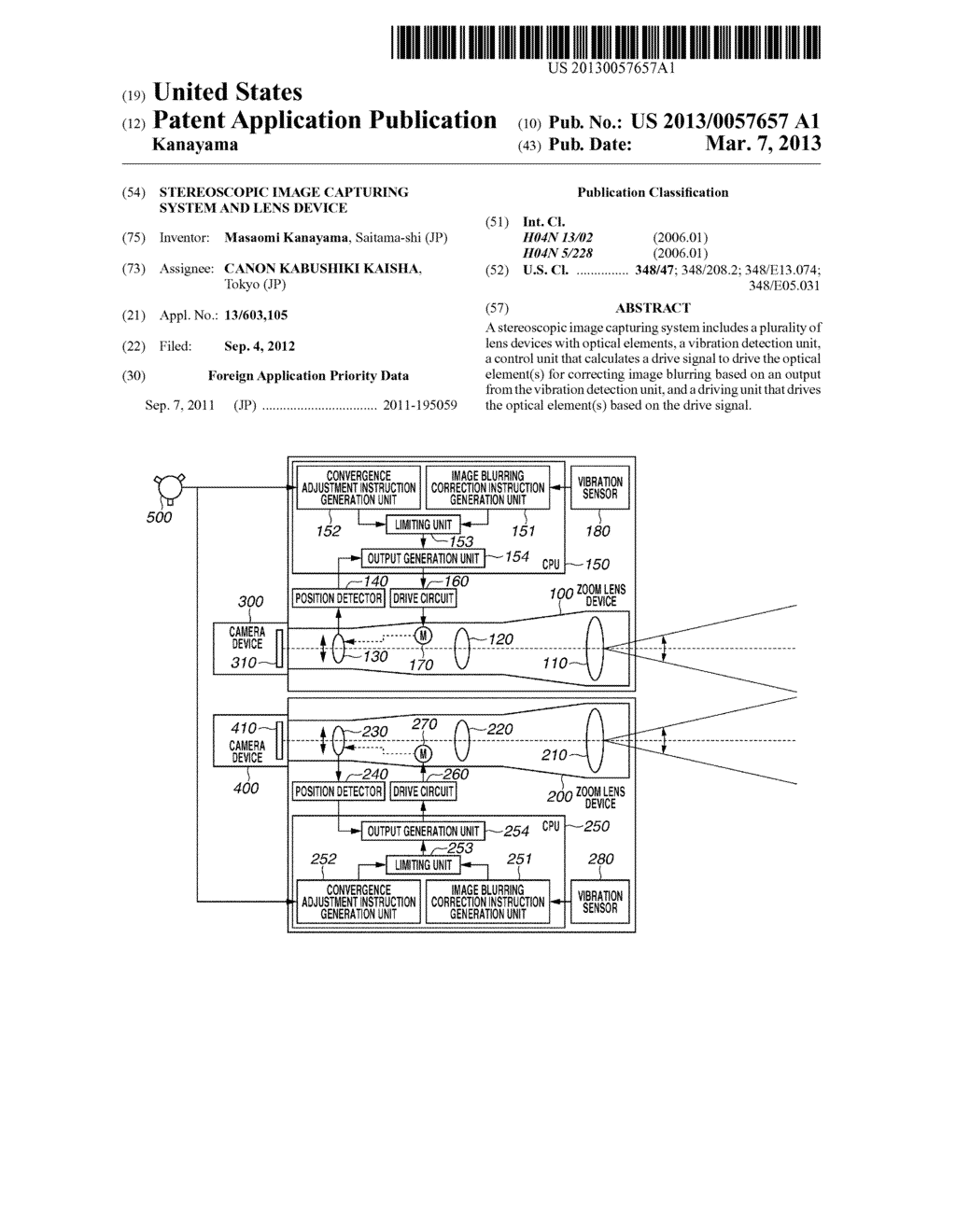 STEREOSCOPIC IMAGE CAPTURING SYSTEM AND LENS DEVICE - diagram, schematic, and image 01