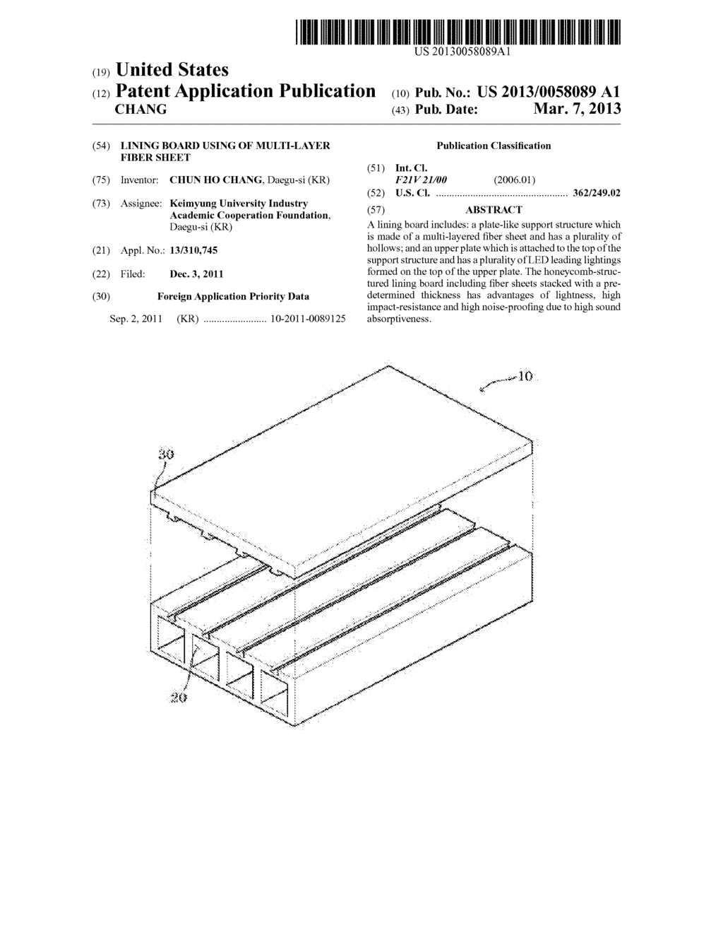 LINING BOARD USING OF MULTI-LAYER FIBER SHEET - diagram, schematic, and image 01