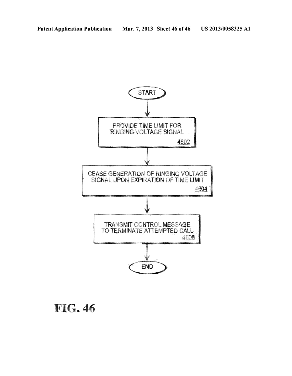 METHOD AND APPARATUS FOR PROVIDING RINGING TIMEOUT DISCONNECT SUPERVISION     IN REMOTE TELEPHONE EXTENSIONS USING VOICE OVER PACKET-DATA-NETWORK     SYSTEMS (VOPS) - diagram, schematic, and image 47