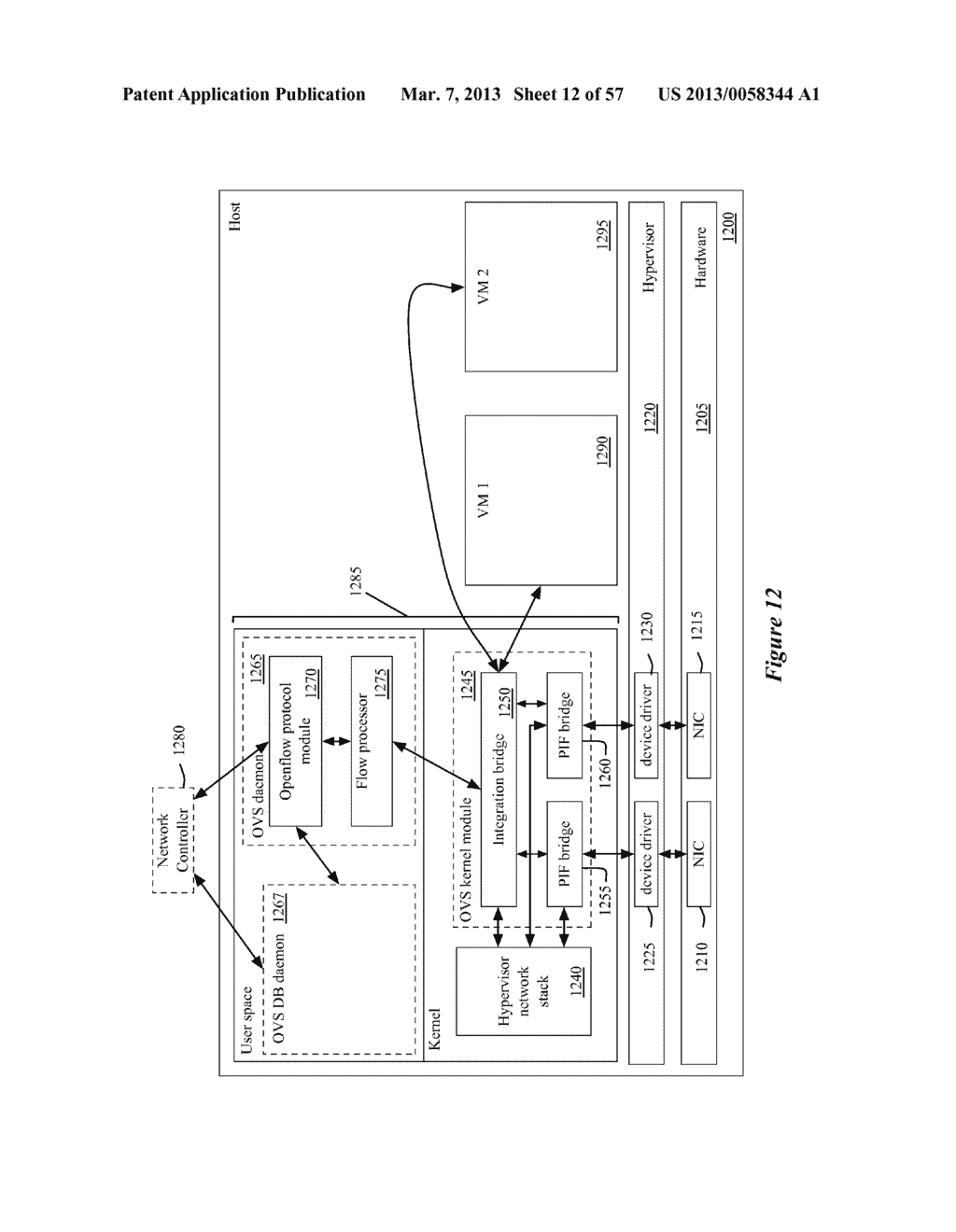 ONE-HOP PACKET PROCESSING IN A NETWORK WITH MANAGED SWITCHING ELEMENTS - diagram, schematic, and image 13