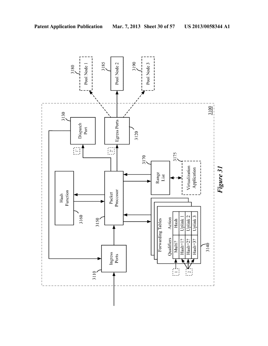 ONE-HOP PACKET PROCESSING IN A NETWORK WITH MANAGED SWITCHING ELEMENTS - diagram, schematic, and image 31