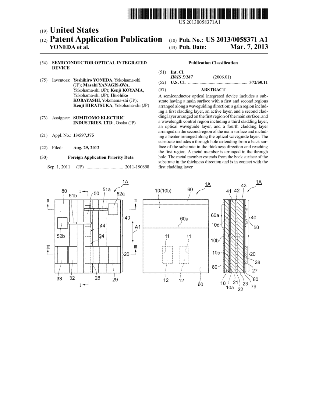 SEMICONDUCTOR OPTICAL INTEGRATED DEVICE - diagram, schematic, and image 01