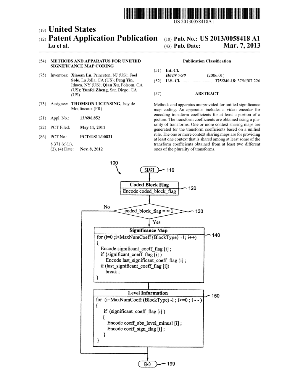 Methods and Apparatus for Unified Significance Map Coding - diagram, schematic, and image 01