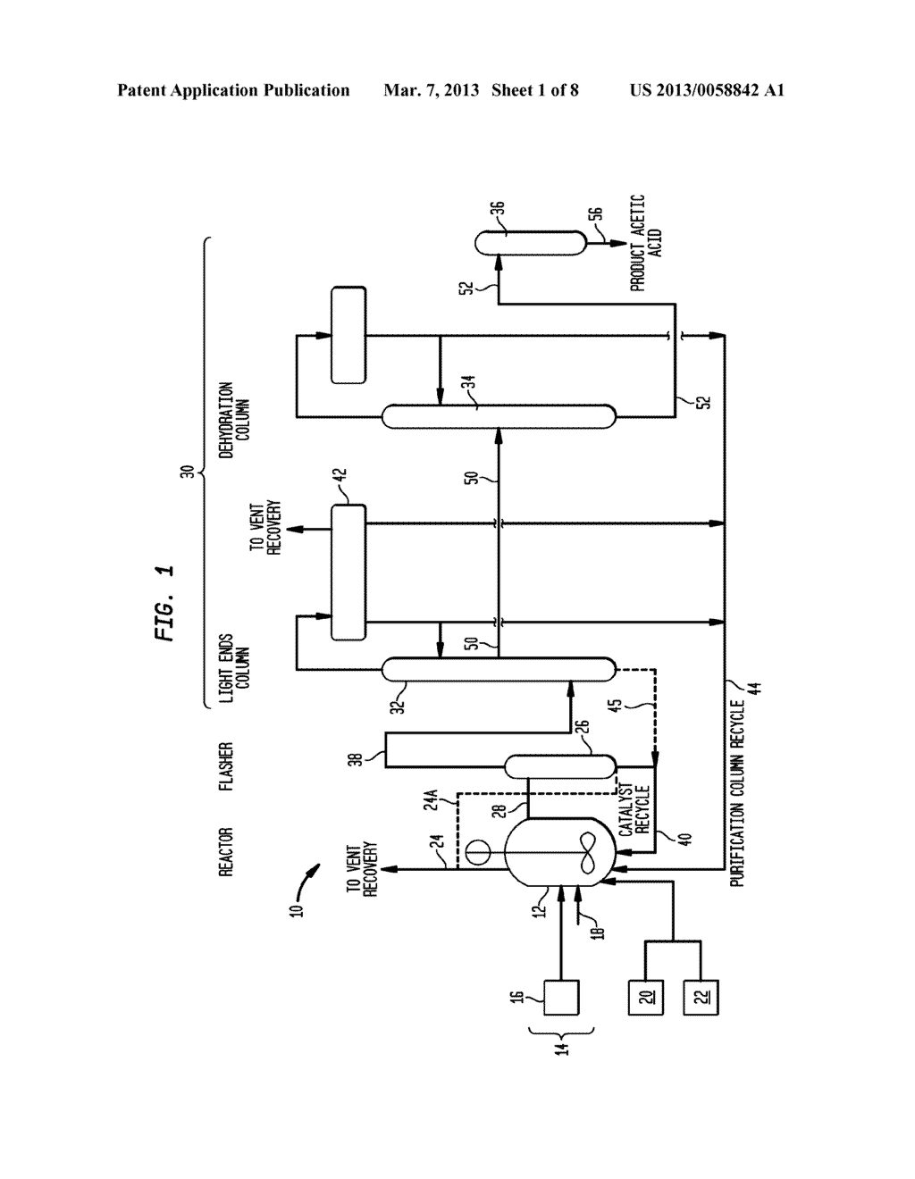 Method and Apparatus for Carbonylating Methanol with Acetic Acid Enriched     Flash Stream - diagram, schematic, and image 02