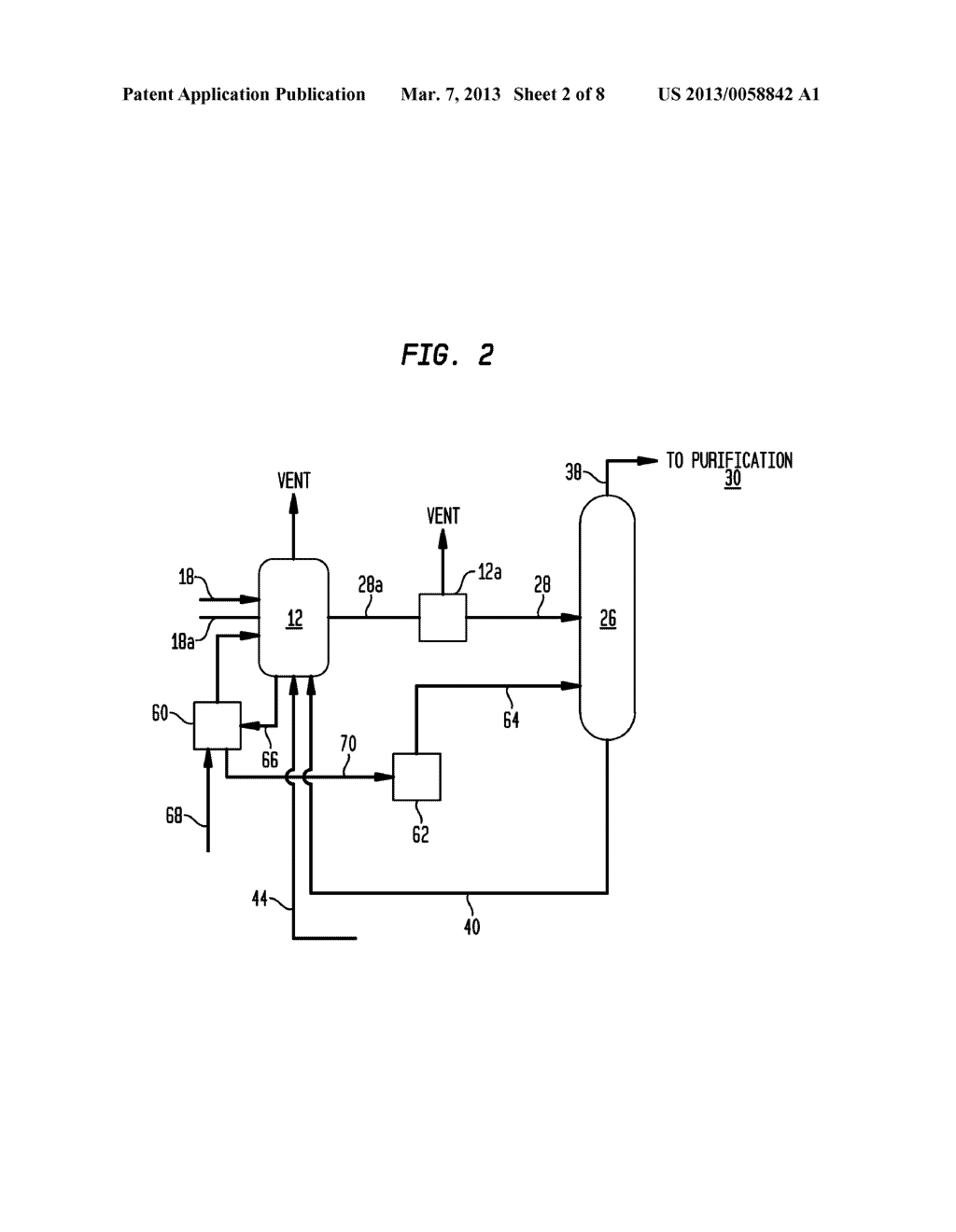 Method and Apparatus for Carbonylating Methanol with Acetic Acid Enriched     Flash Stream - diagram, schematic, and image 03