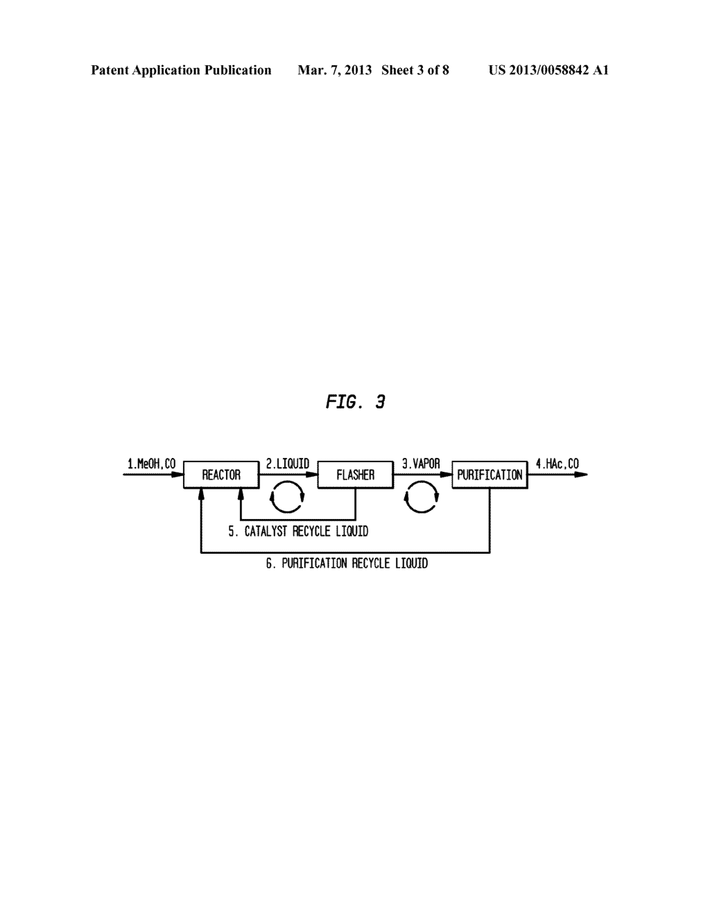 Method and Apparatus for Carbonylating Methanol with Acetic Acid Enriched     Flash Stream - diagram, schematic, and image 04