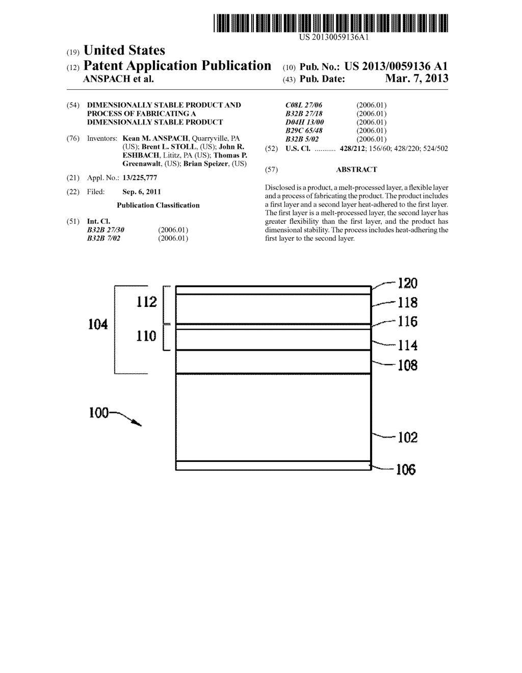 DIMENSIONALLY STABLE PRODUCT AND PROCESS OF FABRICATING A DIMENSIONALLY     STABLE PRODUCT - diagram, schematic, and image 01