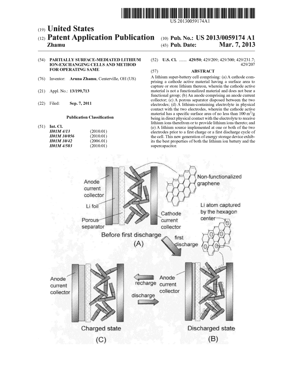 Partially surface-mediated lithium ion-exchanging cells and method for     operating same - diagram, schematic, and image 01