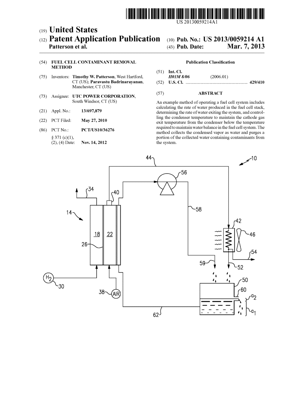 FUEL CELL CONTAMINANT REMOVAL METHOD - diagram, schematic, and image 01