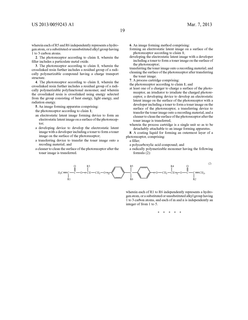 PHOTORECEPTOR, COATING LIQUID FOR FORMING OUTERMOST LAYER OF     PHOTORECEPTOR, AND IMAGE FORMING METHOD AND APPARATUS, AND PROCESS     CARTRIDGE USING THE PHOTORECEPTOR - diagram, schematic, and image 22