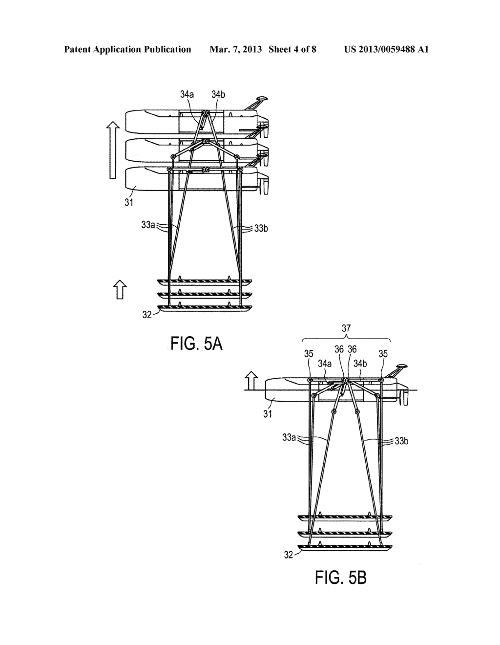 WATERCRAFT THAT HARVEST BOTH LOCOMOTIVE THRUST AND ELECTRICAL POWER FROM     WAVE MOTION - diagram, schematic, and image 05