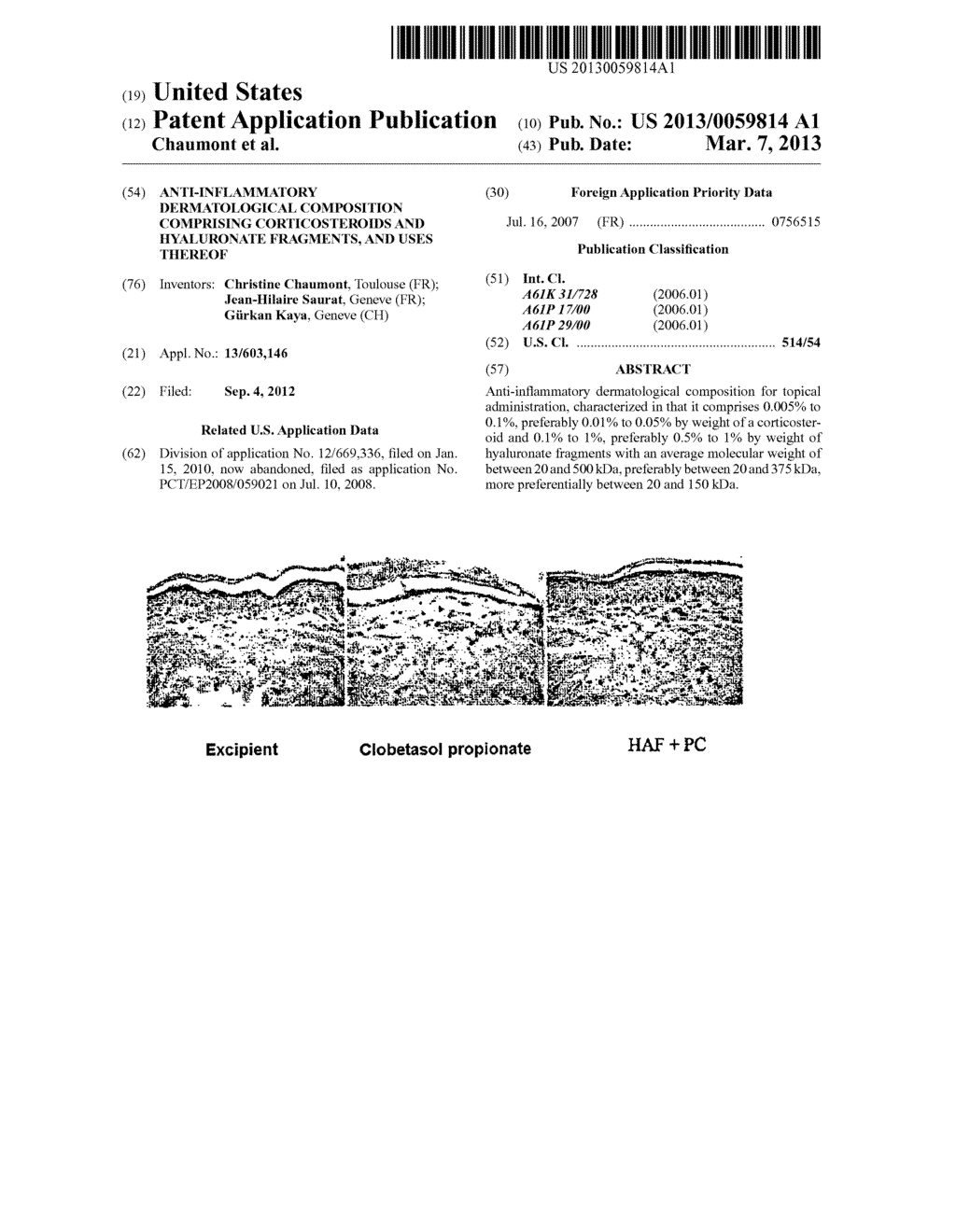 ANTI-INFLAMMATORY DERMATOLOGICAL COMPOSITION COMPRISING CORTICOSTEROIDS     AND HYALURONATE FRAGMENTS, AND USES THEREOF - diagram, schematic, and image 01