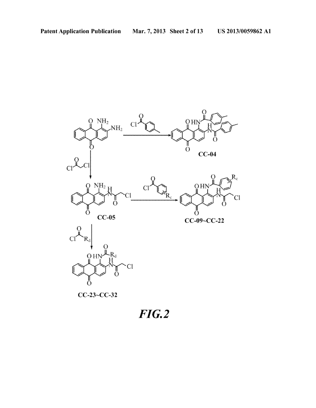 Novel 1, 2-Disubstituted Amido-anthraquinone Derivatives, Preparation     Method and application thereof - diagram, schematic, and image 03
