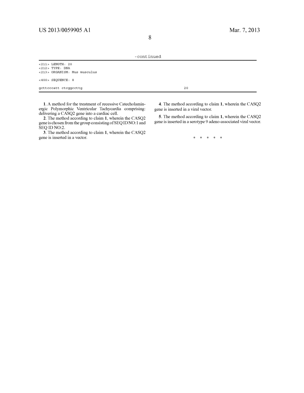 Method of Gene Transfer for the Treatment of Recessive Catecholaminergic     Polymorphic Ventricular Tachycardia (CPVT) - diagram, schematic, and image 16